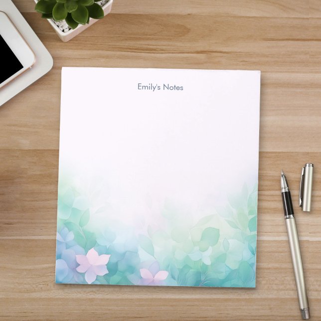 Bloc-notes floral pastel personnalisé (Créateur téléchargé)