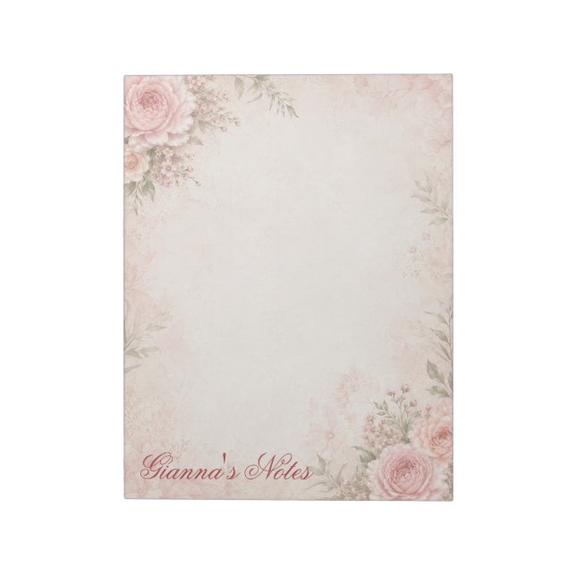 Bloc-notes floral personnalisé (Tourné)