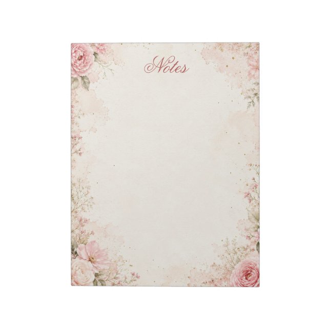 Bloc-notes floral personnalisé (Tourné)