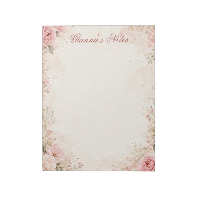 Bloc-notes floral personnalisé (Tourné)