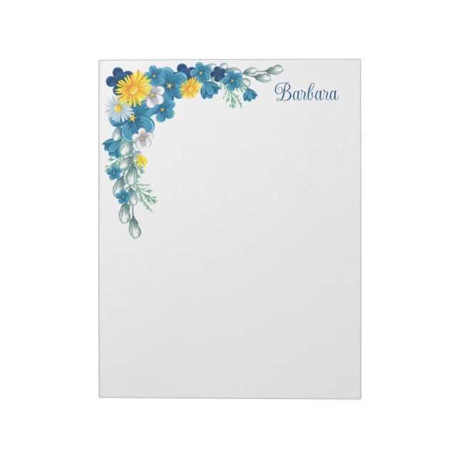 Bloc-notes floral personnalisé (Tourné)