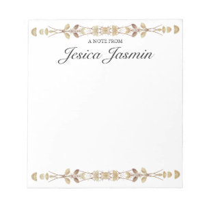 Bloc-notes floral personnalisé Bloc-notes de nom