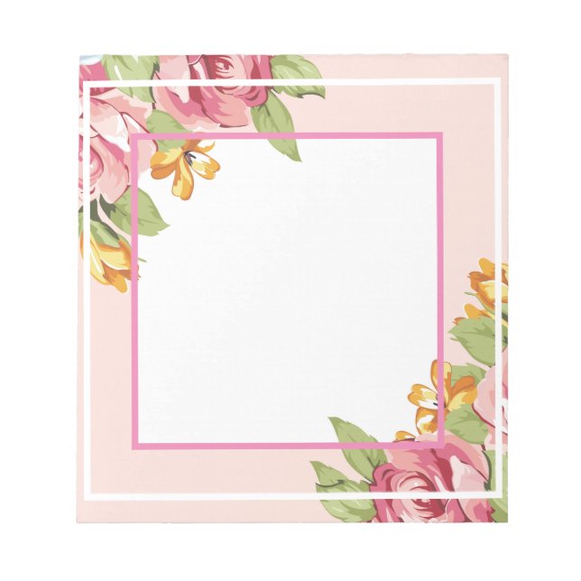 Bloc-notes floral romantique (Devant)