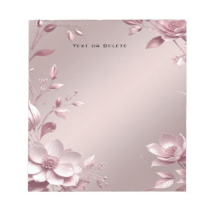 Bloc-notes floral rose délicat