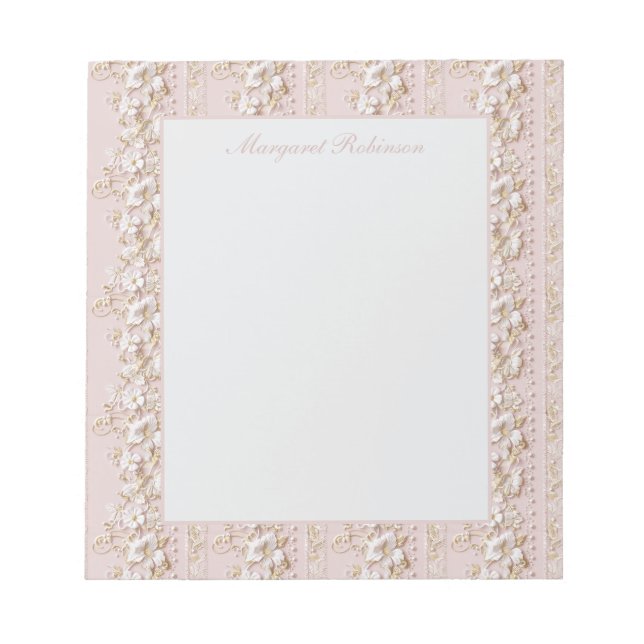 Bloc-notes floral rose vintage (Devant)