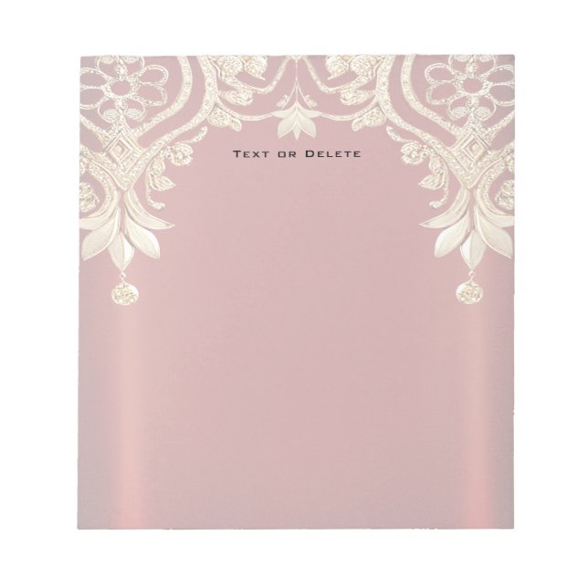 Bloc-notes floral rouge or moderne (Devant)