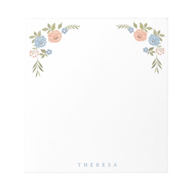Bloc-notes floral vintage (Devant)