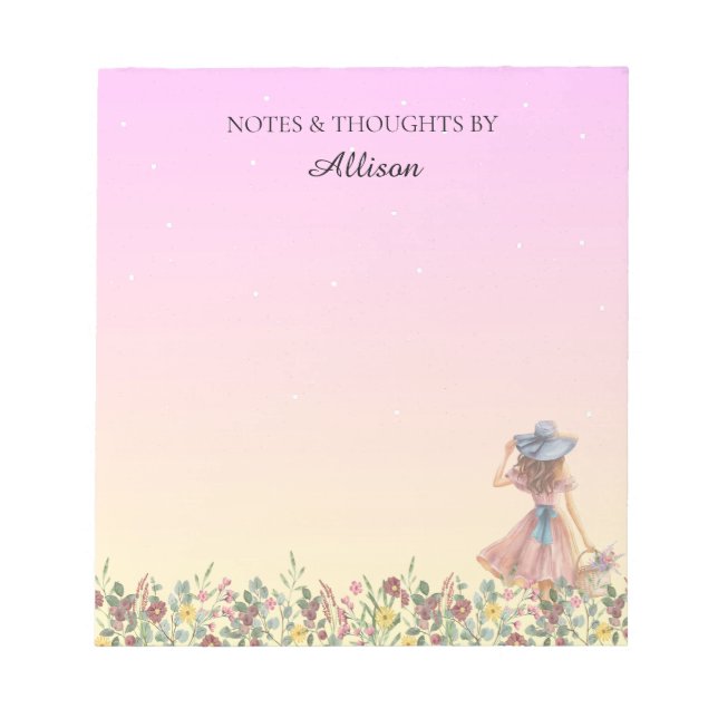 Bloc-notes floral violet (Devant)