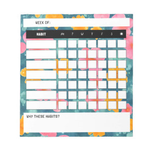 Bloc-notes Floral Weekly Habit Tracker