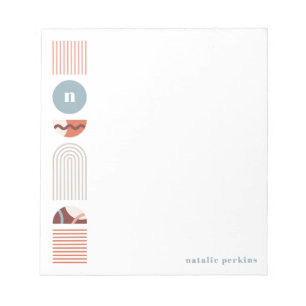 Bloc-notes géométrique Rainbow Monogram - Orange
