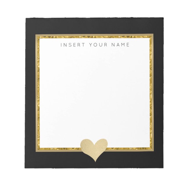 Bloc-notes Gold Crystal et Foil Heart 5,5 pouces x (Devant)
