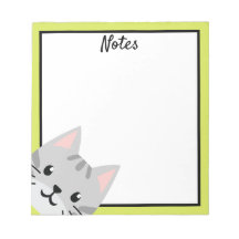 Bloc-notes gris Tabby Chat