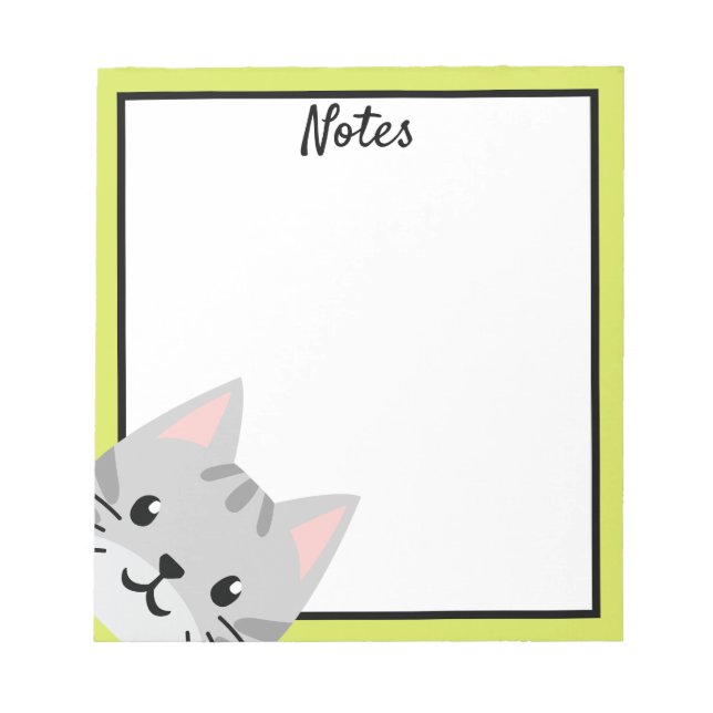 Bloc-notes gris Tabby Chat (Devant)
