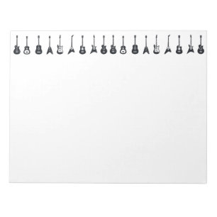 Bloc-notes Guitares noir et blanc