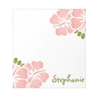 Bloc-notes Hibiscus rose Personnalisé