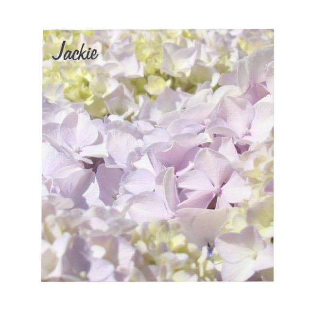 Bloc-notes Hydrangea Fleur de Lavande Votre Nom pe (Devant)