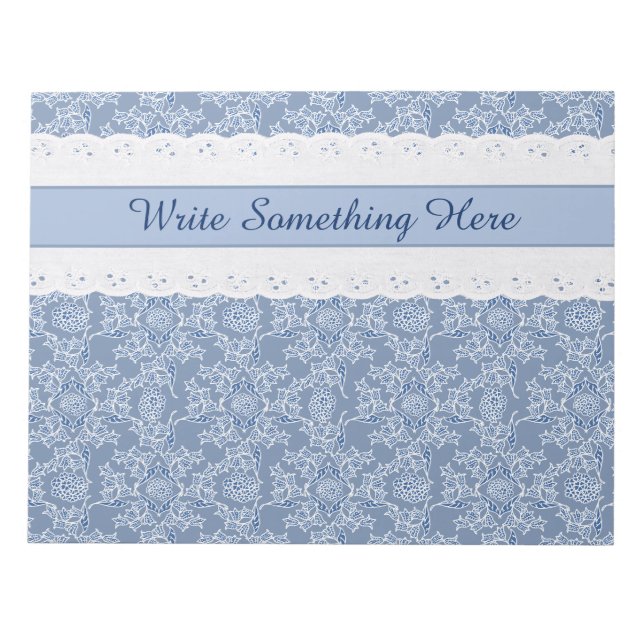 Bloc-notes Indigo Ethnic Floral Faux Lace (Devant)