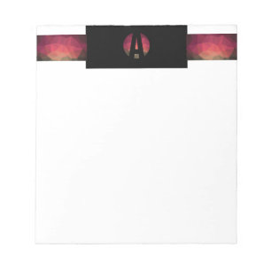 Bloc-notes initial design coloré foncé tendance