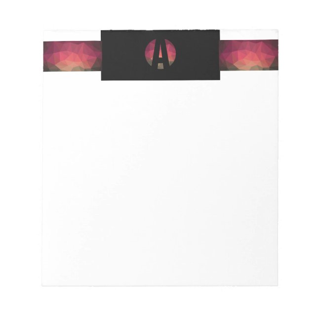 Bloc-notes initial design coloré foncé tendance (Devant)
