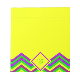 Bloc-notes jaune et chevron de couleur