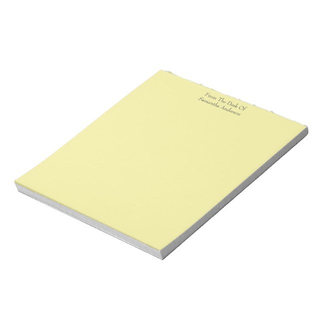 Bloc-notes jaune personnalisé avec en-tête (Tourné)
