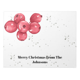 Bloc-notes Joyeux canneberges de Noël