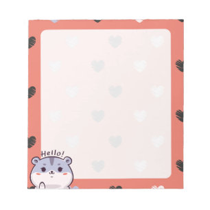 Bloc-notes Kawaii Hamster & Coeurs