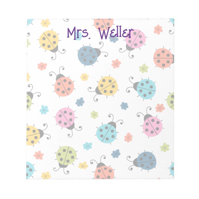 Bloc-notes LadyBug personnalisé (Devant)
