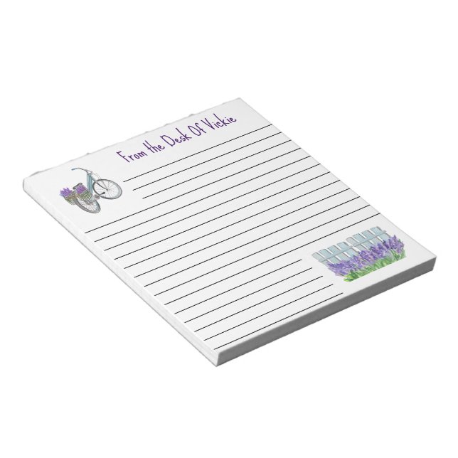 Bloc-notes Lavender Bike And Garden 5,5" x 6" (Incliné)