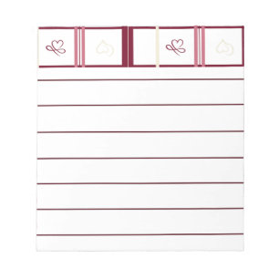 Bloc-notes ligné à motif cœurs – Design fantaisist