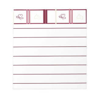 Bloc-notes ligné à motif cœurs – Design fantaisist