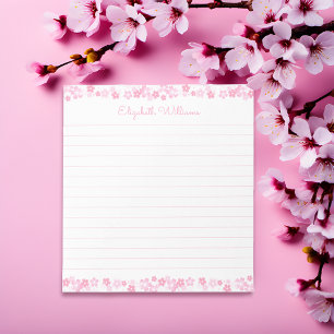Bloc-notes ligné Fleur de cerisier japonaise avec