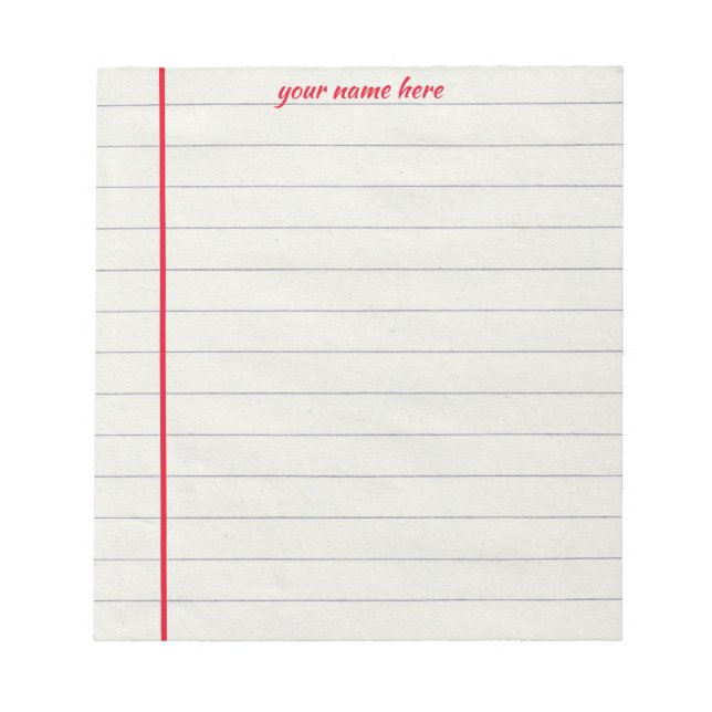 Bloc-notes ligné personnalisé (Devant)
