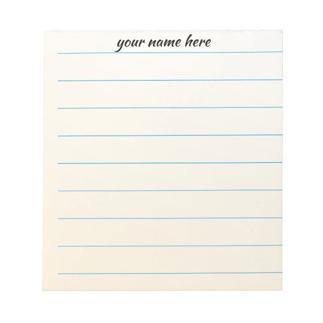 Bloc-notes ligné personnalisé (Devant)
