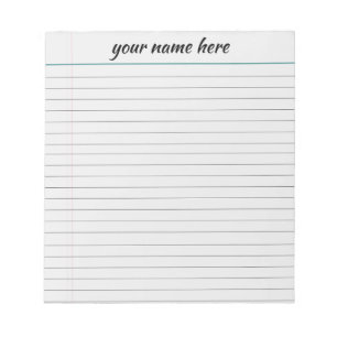 Bloc-notes ligné personnalisé