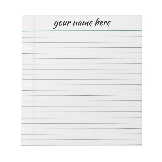 Bloc-notes ligné personnalisé (Devant)