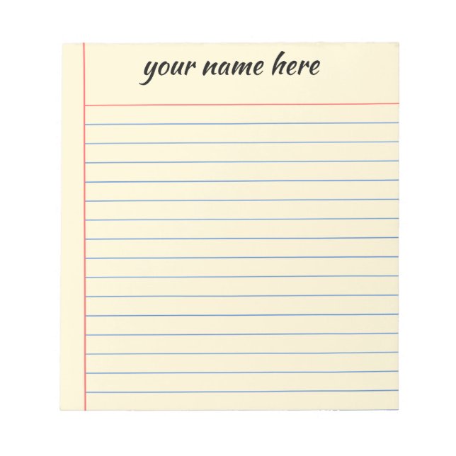 Bloc-notes ligné personnalisé (Devant)