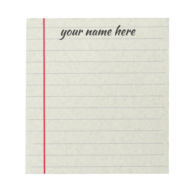 Bloc-notes ligné personnalisé (Devant)