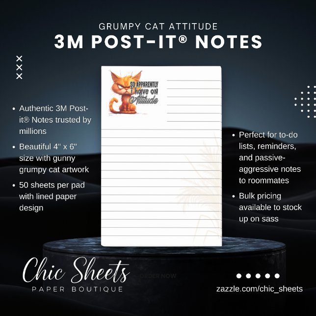 Bloc-notes ligné Post-it® 3M à l'effigie de Grumpy (Créateur téléchargé)