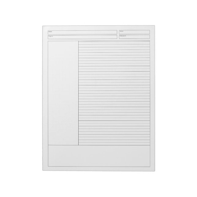 Bloc-notes ligné pour école / projet (Tourné)