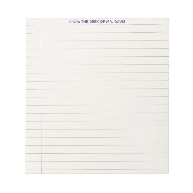 Bloc-notes ligné pour enseignants et élèves A Note (Devant)