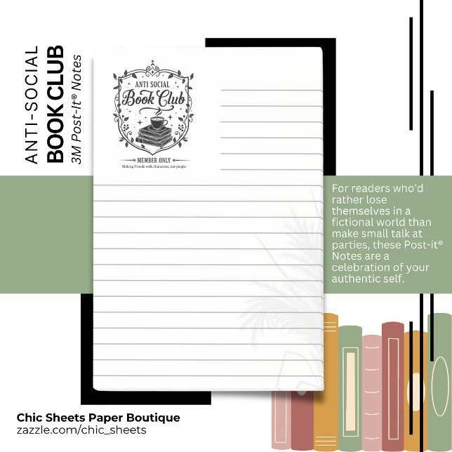 Bloc-notes lignés 3M Post-it® pour club de lecture (Créateur téléchargé)