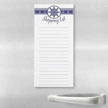 Bloc-notes Liste d'achats de roues Blue Ships