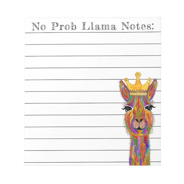Bloc-notes Llama Alpaca mignon et coloré (Devant)