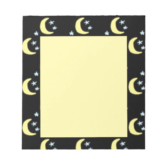 Bloc-notes Lune (Noir et Jaune Doux) (Devant)