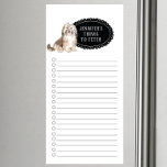 Bloc-notes magnétique de la liste d'achat de Havan<br><div class="desc">Des choses adorables pour aller chercher un chien Havanais avec un cadre en tableau noir personnalisé avec votre nom.</div>