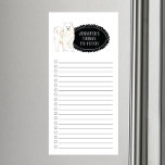 Bloc-notes magnétique de la liste d'achats Samoyé<br><div class="desc">Des choses adorables pour aller chercher Samoyed chien avec un cadre en tableau noir personnalisé avec votre nom.</div>