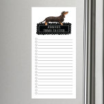 Bloc-notes magnétique de la liste de magasins Dach<br><div class="desc">Des choses adorables pour aller chercher le chien Dachshund avec un cadre de tableau noir personnalisé avec votre nom.</div>