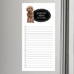 Bloc-notes magnétique Liste d'achats Cockapoo<br><div class="desc">Des choses adorables pour aller chercher le chien Cockapoo avec un cadre en tableau noir personnalisé avec votre nom.</div>