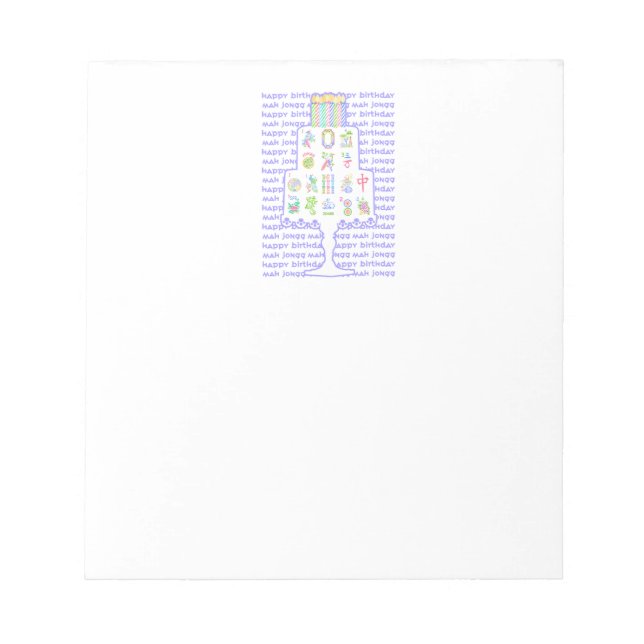 Bloc-notes Mah Jongg Cake Anniversaire (Devant)